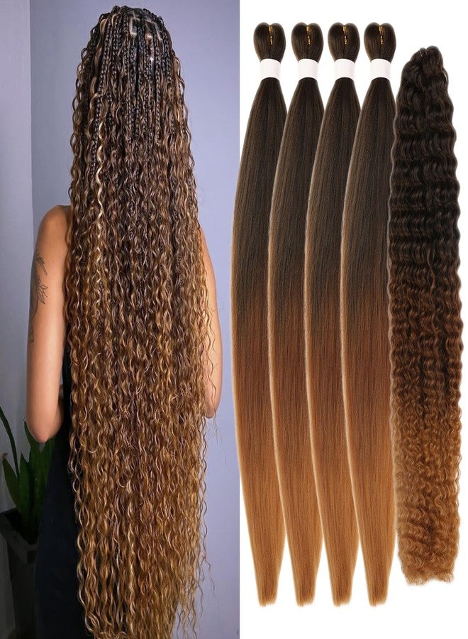 Leticia Ombre 1B/30/27 Braiding Hair Pre stretched Black to Brown Boho Hair for Braiding Hypoallergenic Micro Curl Boho Braids Curly Crochet Bohemian Braids Non Toxic - Image 1